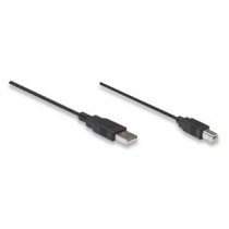 Manhattan Cable para Dispositivos USB de Alta Velocidad, USB 2.0 A Macho - USB 2.0 B Macho, 1.8 Metros, Negro - Envío Gratis