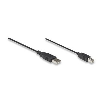 Manhattan Cable para Dispositivos USB de Alta Velocidad, USB 2.0 A Macho - USB 2.0 B Macho, 1.8 Metros, Negro - Envío Gratis