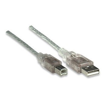 Manhattan Cable de Alta Velocidad USB 2.0, USB A Macho - USB B Macho, 1.8 Metros, Plata - Envío Gratis