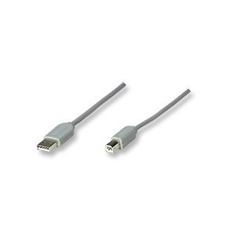 Manhattan Cable USB A Macho - USB B Macho, 3 Metros, Gris - Envío Gratis