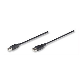 Manhattan Cable para Dispositivos USB de Alta Velocidad, USB 2.0 A Macho - USB 2.0 B Macho, 3 Metros, Negro - Envío Gratis