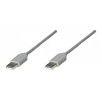 Manhattan Cable USB A Macho - USB A Macho, 1.8 Metros, Gris - Envío Gratis