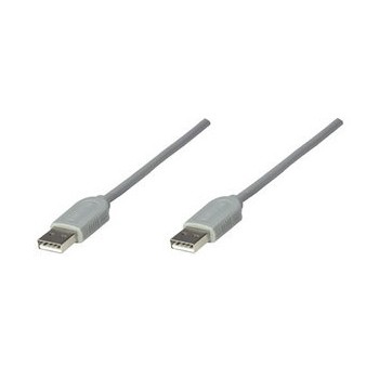 Manhattan Cable USB A Macho - USB A Macho, 1.8 Metros, Gris - Envío Gratis