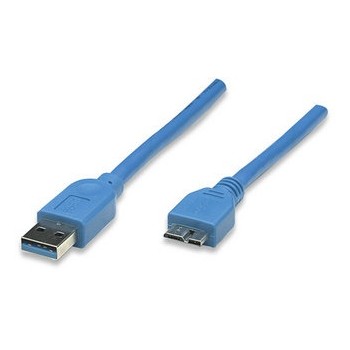 Manhattan Cable USB A Macho - micro USB B Macho, 2 Metros, Azul - Envío Gratis