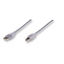 Manhattan Cable de Alta Velocidad USB 2.0, USB A Macho - USB B Macho, 4.5 Metros, Plata - Envío Gratis