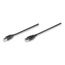 Manhattan Cable USB A - USB B, .5 Metros, Negro - Envío Gratis