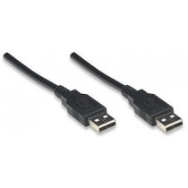 Manhattan Cable USB A Macho - USB A Macho, 1.8 Metros, Negro - Envío Gratis