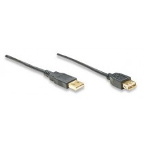 Manhattan Cable USB de Alta Velocidad 2.0 Canshell, USB A Macho - USB A Hembra, 3 Metros, Negro - Envío Gratis