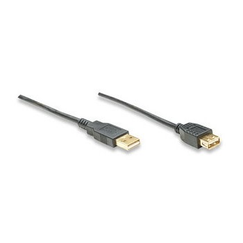 Manhattan Cable USB de Alta Velocidad 2.0 Canshell, USB A Macho - USB A Hembra, 3 Metros, Negro - Envío Gratis