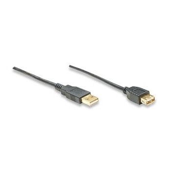 Manhattan Cable USB de Alta Velocidad 2.0 Canshell, USB A Macho - USB A Hembra, 4.5 Metros, Negro - Envío Gratis