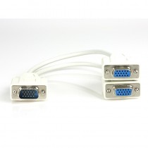 Xtech Cable VGA (D-Sub) Macho - 2x VGA (D-Sub) Hembra, 20cm, Blanco - Envío Gratis