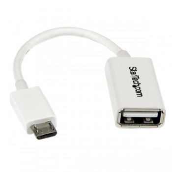 StarTech.com Cable Adaptador Micro USB Macho - USB OTG Hembra, 12cm, Blanco - Envío Gratis