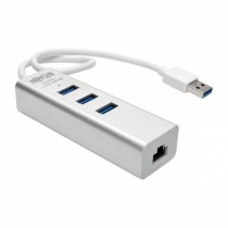 Tripp Lite Adaptador USB A Macho - RJ-45 Hembra, con Hub USB 3.0 de 3 Puertos, Plata - Envío Gratis