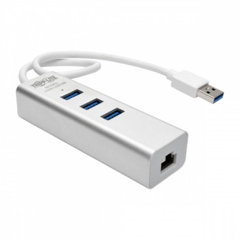 Tripp Lite Adaptador USB A Macho - RJ-45 Hembra, con Hub USB 3.0 de 3 Puertos, Plata - Envío Gratis