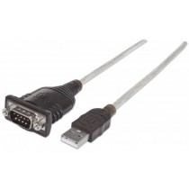 Manhattan Cable USB Macho - DB9 Macho, 1.8 Metros, Plata - Envío Gratis