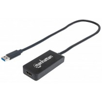 Manhattan Convertidor USB 3.0 A Macho - HDMI Hembra, 60cm, Negro - Envío Gratis