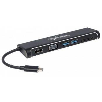 Manhattan Adaptador USB C - HDMI/VGAUSB, Negro - Envío Gratis