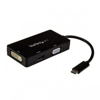 StarTech.com Adaptador Multipuertos USB-C Macho - HDMI/DVI/VGA Hembra, Negro - Envío Gratis