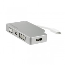 StarTech.com Adaptador 4 en 1 de Audio y Video para Viajes, USB-C a VGA, DVI, HDMI o mini DispayPort - Envío Gratis