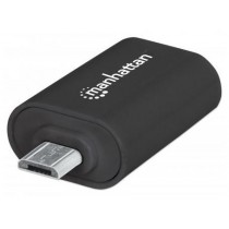 Manhattan Adaptador imPORT OTG USB, micro-USB A - USB A, Negro - Envío Gratis