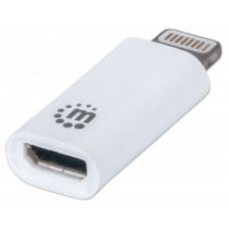 Manhattan Adaptador iLink, Lightning 8-pin Macho - micro USB B Hembra, Blanco - Envío Gratis