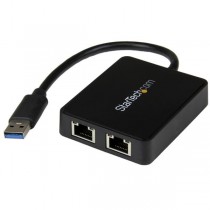 StarTech.com Adaptador 2x USB 3.0 Macho - 2x RJ-45 Hembra, 20cm, Negro - Envío Gratis