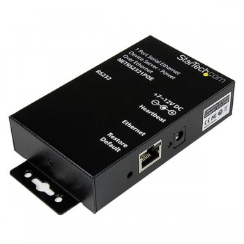 StarTech.com Servidor de Dispositivos Serie de 1 Puerto RS-232 con Power over Ethernet PoE, Conversor Serial a Red IP - Envío Gr