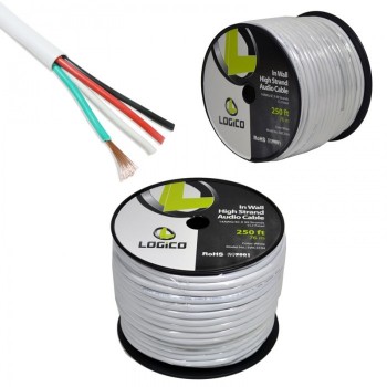 Logico Bobina de Cable de Audio, 76 Metros, Blanco - Envío Gratis