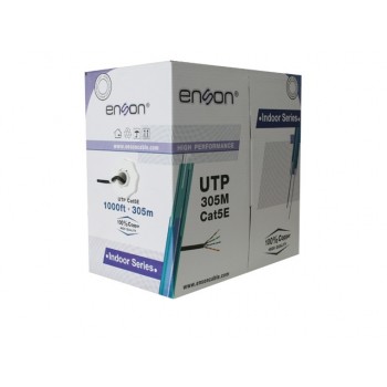 Enson Bobina de Cable Cat5e UTP 100% Cobre para Interiores, 305 Metros, Negro - Envío Gratis