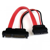 StarTech.com Cable Slimline SATA 13 pin Macho - SATA 7+15 pin Hembra, 15cm, Rojo - Envío Gratis