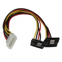 StarTech.com Cable SATA con Ángulo, 4-pin Molex Macho - 2x SATA 15-pin Hembra, 30cm - Envío Gratis