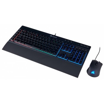 Kit Gamer de Teclado y Mouse Corsair incluye K55 + HARPOON RGB, Alámbrico, USB, Negro (Español) - Envío Gratis