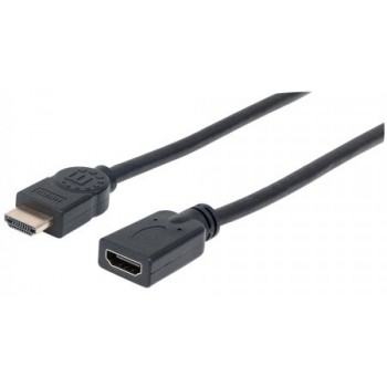 Manhattan Cable 354363 HDMI Macho - HDMI Hembra, 1 Metro, Negro - Envío Gratis