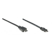 Manhattan Cable HDMI de Alta Velocidad, mini HDMI Macho - HDMI Macho, 3D, 1.8 Metros, Negro - Envío Gratis