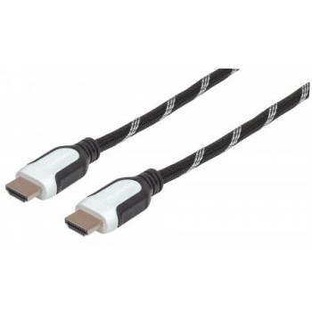 Manhattan Cable HDMI Macho - HDMI Macho, 50cm, Negro/Blanco - Envío Gratis