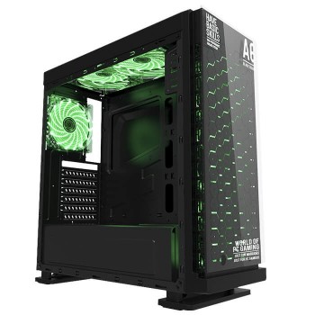 Gabinete Eagle Warrior Blade A6 con Ventana LED Verde, Tower, ATX/Micro-ATX, USB 2.0/3.0, sin Fuente, Negro - Envío Gratis