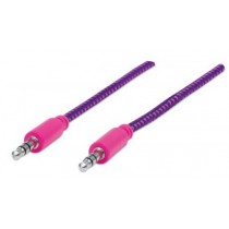 Manhattan Cable 3.5mm Macho - 3.55mm Macho, 1 Metro, Rosa/Púrpura - Envío Gratis