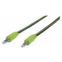 Manhattan Cable 3.5mm Macho - 3.55mm Macho, 1 Metro, Negro/Verde - Envío Gratis