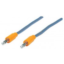 Manhattan Cable 3.5mm Macho - 3.55mm Macho, 1 Metro, Azul/Naranja - Envío Gratis