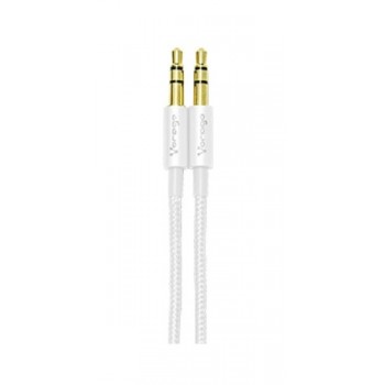 Vorago Cable 3.5mm Macho - 3.5mm Macho, 1 Metro, Blanco Metálico - Envío Gratis