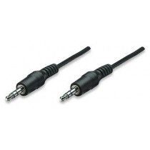 Manhattan Cable Audio Estéreo, 3.5mm - 3.5mm, 1.8 Metros, Negro - Envío Gratis