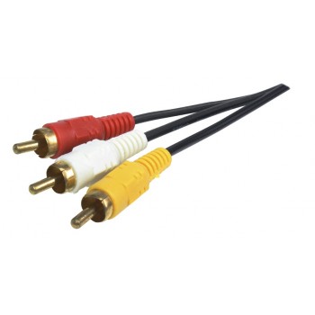 X-Case Cable 3 x RCA Macho - 3 x RCA Macho, 10 Metros, Negro - Envío Gratis