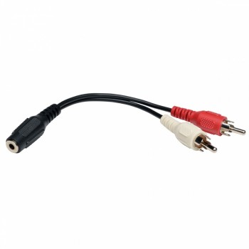 Tripp Lite Cable Adaptador Divisor en ''Y'' 2x RCA Macho - 3.5mm Hembra, 15cm, Negro - Envío Gratis