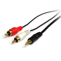 StarTech.com Cable 3.5mm Macho - 2 x RCA Macho, 1.8 Metros, Negro - Envío Gratis