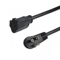 StarTech.com Cable de Poder Acodado NEMA 5-15P Macho - NEMA 5-15R Acoplador Hembra, 90cm, Negro - Envío Gratis