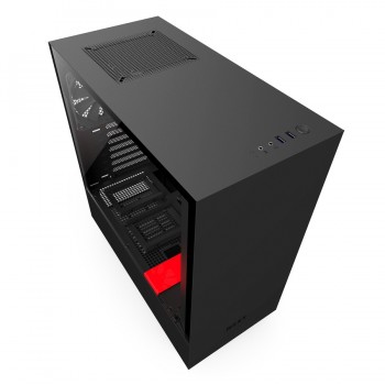 Gabinete NZXT H500 con Ventana, Midi-Tower, ATX/Micro-ATX/Mini-ITX, USB 3.0, sin Fuente, Negro/Rojo - Envío Gratis