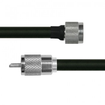 Epcom Cable Coaxial N Macho - UHF Macho, 1.8 Metros, Negro/Plata - Envío Gratis