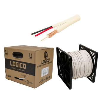 Logico Bobina de Cable Coaxial RG59, 305 Metros, Negro - Envío Gratis