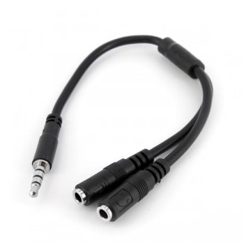 StarTech.com Cable 3,5mm Macho - 2x de 3,5mm Hembra, 20cm, Negro - Envío Gratis