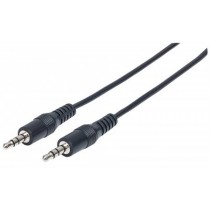 Manhattan Cable AUX 3.5mm Macho - 3.5mm Macho, 5 Metros, Negro - Envío Gratis